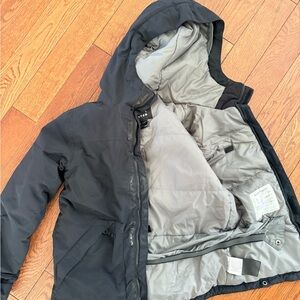 Burton Gray Hooded Jacket with Black Logo Patch